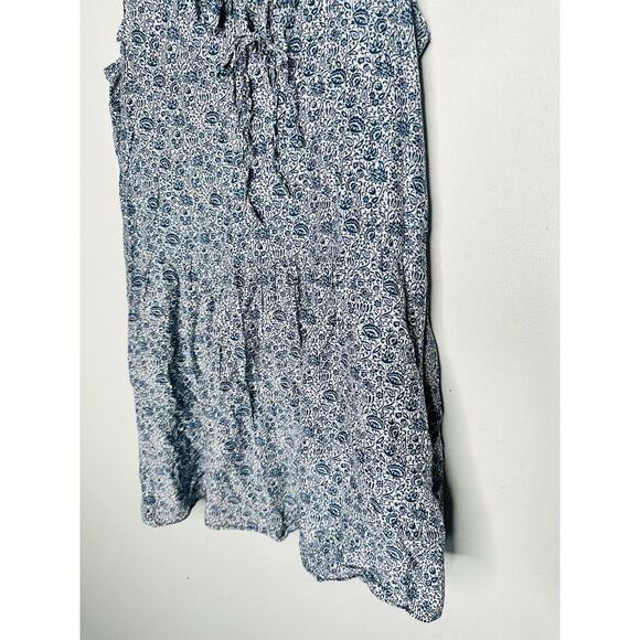 REBECCA TAYLOR Blue Printed Dainty Ties Vine Printed Light Dress Size Medium - Picture 5 of 10